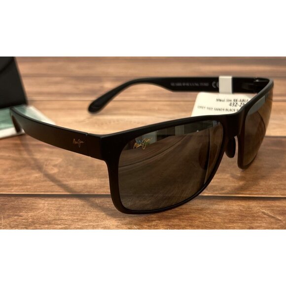 Maui Jim Red Sands RX-ABLE Sunglasses 432-2M Grey Lenses Black Matte Frame - Picture 9 of 9